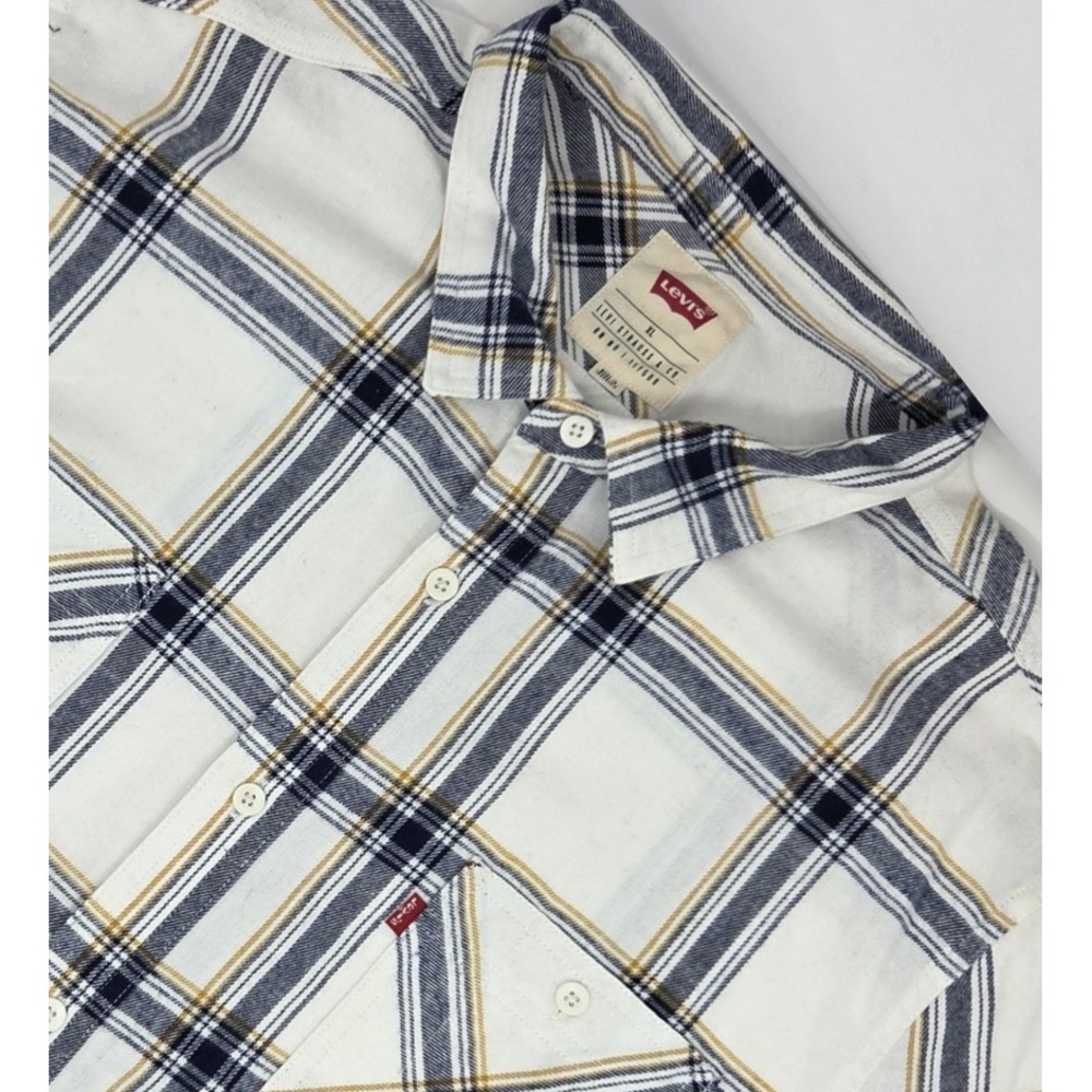Levi's Mens Plaid Flannel Button-Up Shirt Size XL Multicolor Long Sleeve Pockets